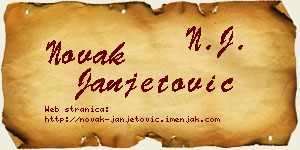 Novak Janjetović vizit kartica